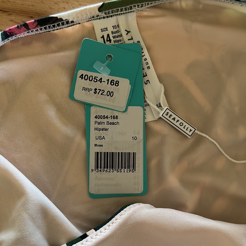 NWT Seafolly Palm Beach Hipster - Picture 4 of 5